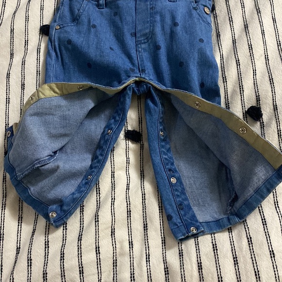 Zara Baby Polka Dot Blue Overalls 18-24 Months - Picture 4 of 7